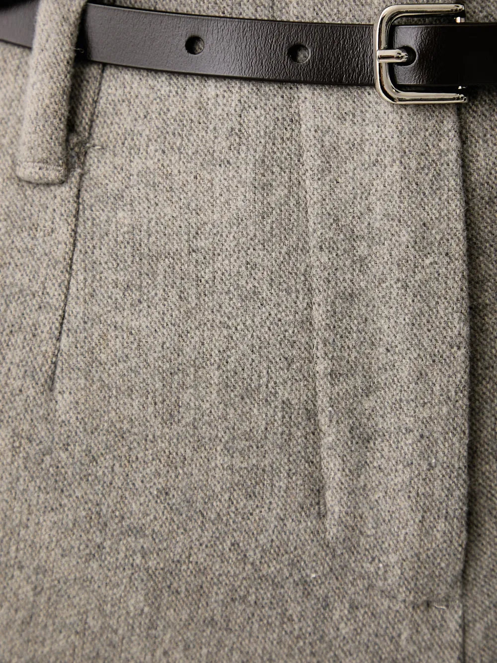 Pantalon Eleh gris chiné taille haute