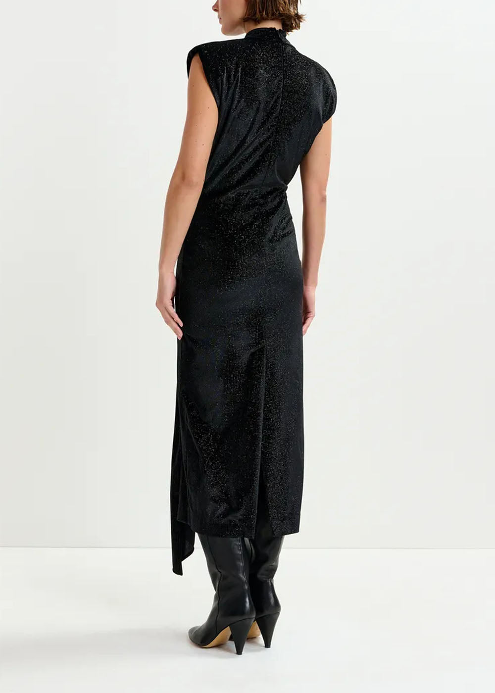 ROBE ESSENTIEL ANTWERP INCHE VELVET JERSEY DRESS