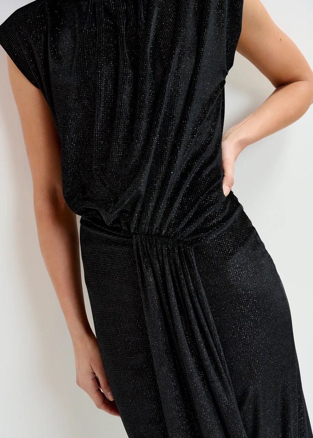 ROBE ESSENTIEL ANTWERP INCHE VELVET JERSEY DRESS