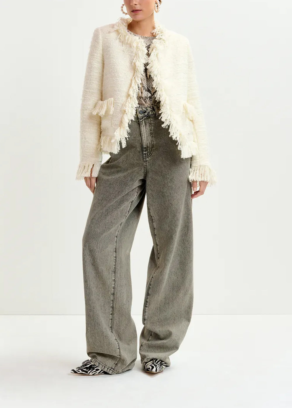 VESTE ESSENTIEL ANTWERP ISKRA FRINGED JACKET