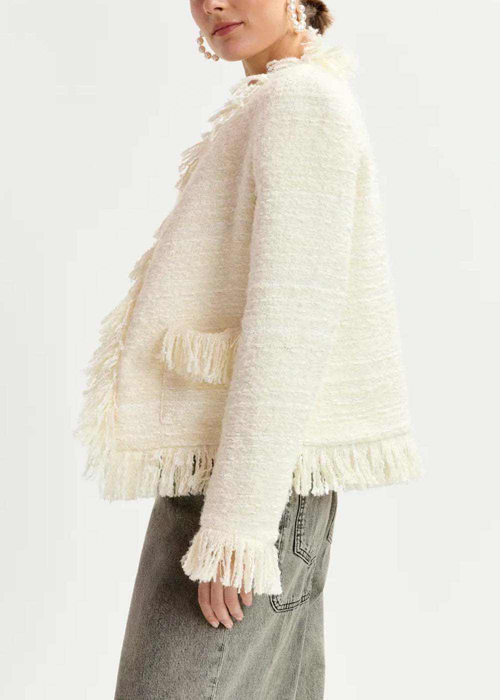 VESTE ESSENTIEL ANTWERP ISKRA FRINGED JACKET