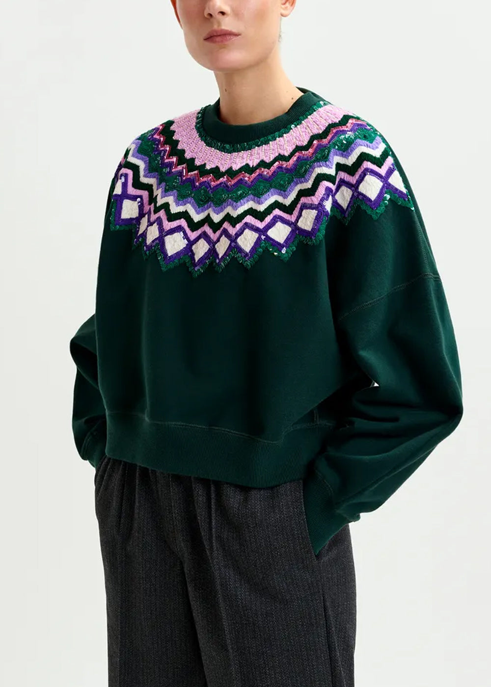 PULL ESSENTIEL ANTWERP ISSU EMBROIDERED SWEATSHIRT