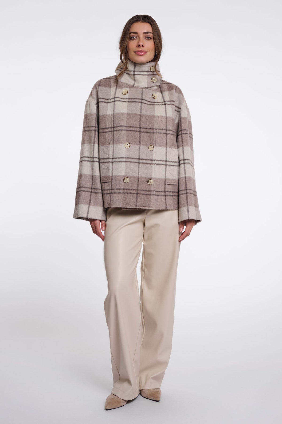 Veste Rino & Pelle Jenelle beige à carreaux, vue 4
