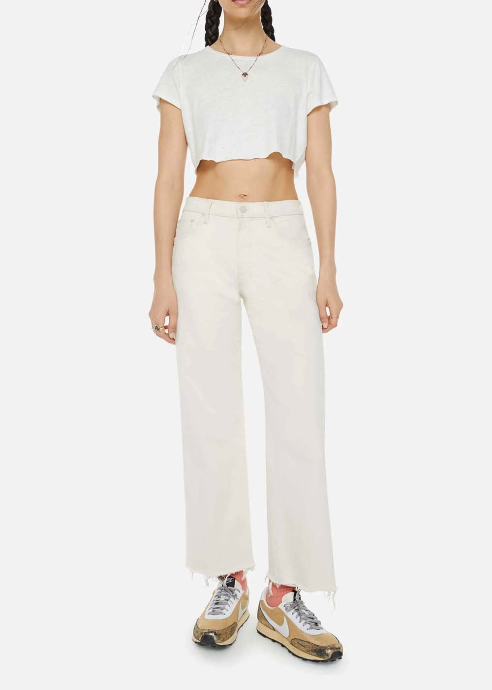 JEANS MOTHER THE MID RISE MAVEN ANKLE FRAY