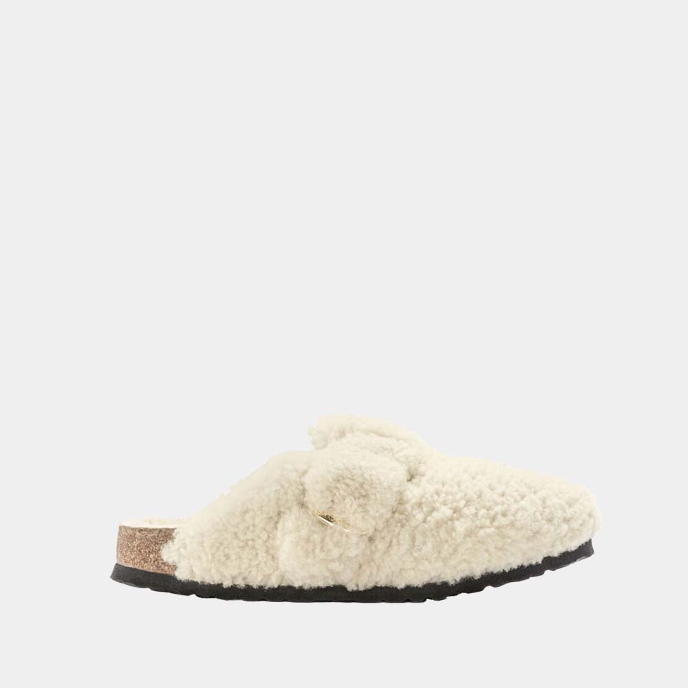 Sabots Birkenstock Boston BB Shearling Teddy Eggshell en mouton ecru, vue 6 – sabots fourrés femme | Ann Tuil