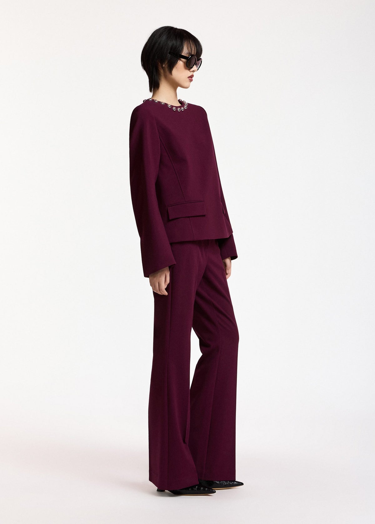 Top Essentiel Antwerp Kost bordeaux, vue 6 – top femme | Ann Tuil