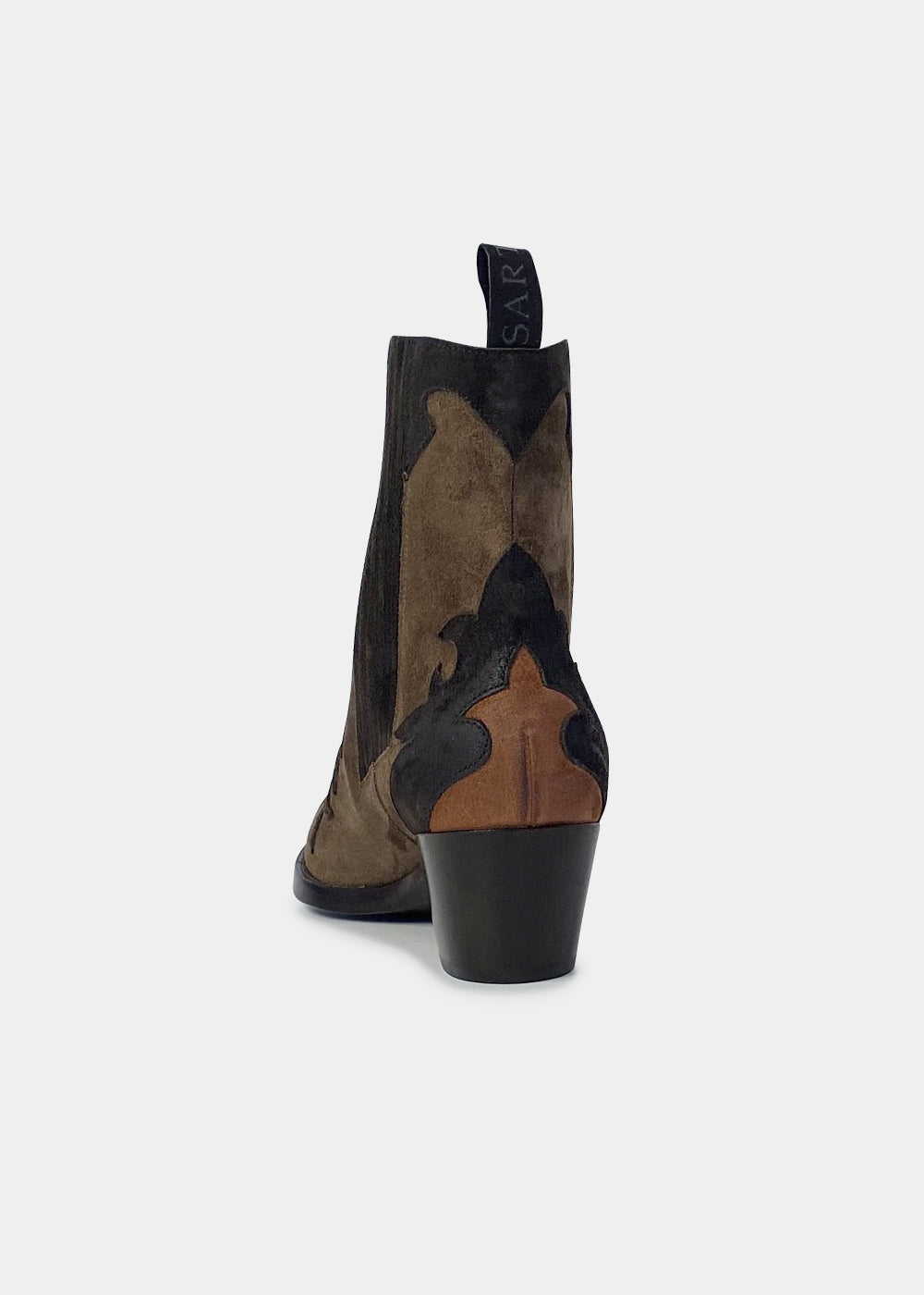 Boots Sartore Suncloud SR3651 en velours marron, marron clair et ocre, vue 4 – boots femme | Ann Tuil