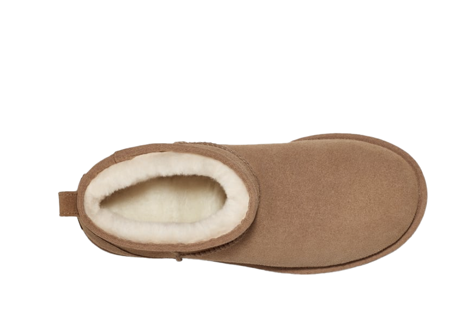 Boots UGG Classic Ultra Mini Platform en velours camel, vue 3 – bottines à plateforme femme | Ann Tuil