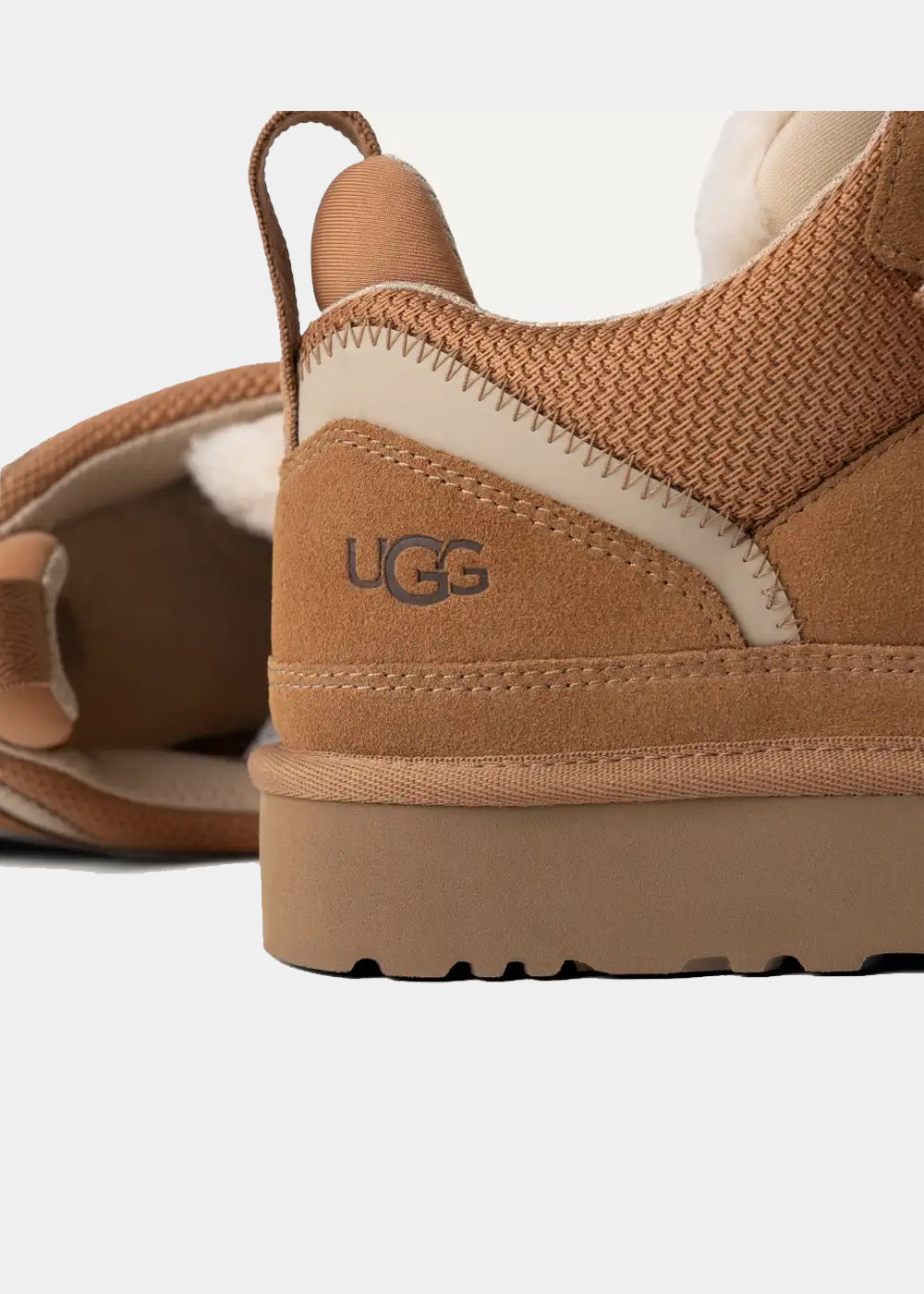 Sneakers UGG Lowmel en velours et fourrure camel, vue 6 – baskets fourrées femme | Ann Tuil