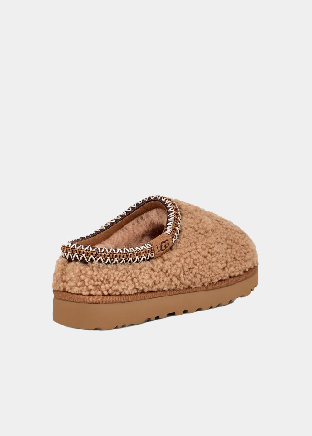 Mules UGG Tasman Maxi Curly coloris camel, vue 4 – chaussons mules fourrés femme | Ann Tuil