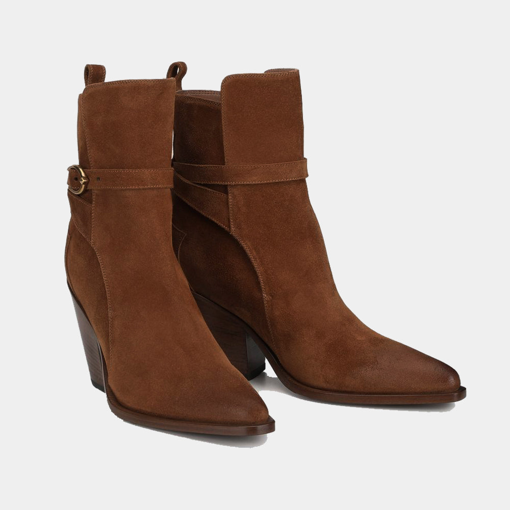 Boots Sartore Sing SR4005 en velours cognac, vue 4 – boots femme | Ann Tuil