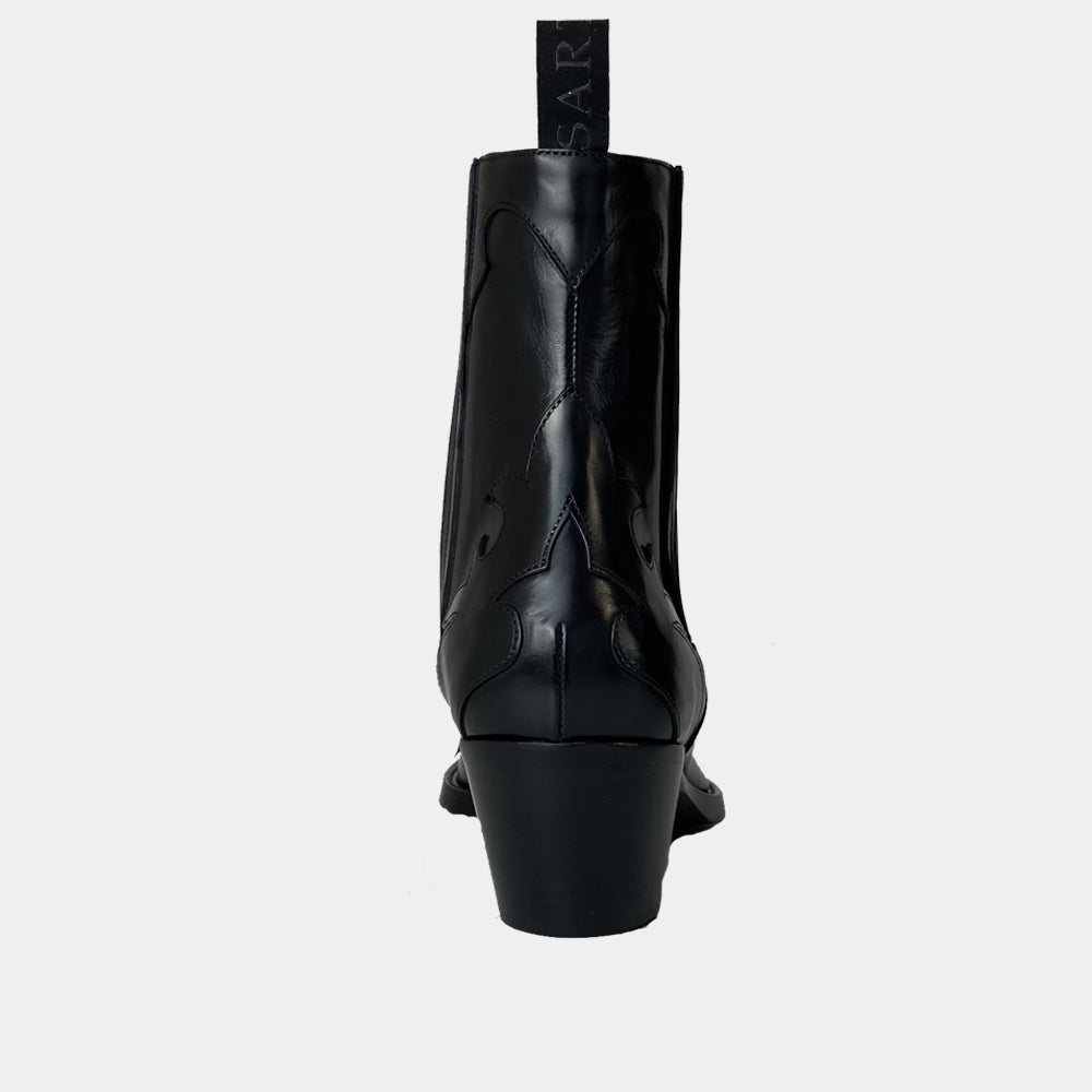 Boots Sartore Sunday SR3652S en cuir ciré noir, vue 5 – boots femme | Ann Tuil