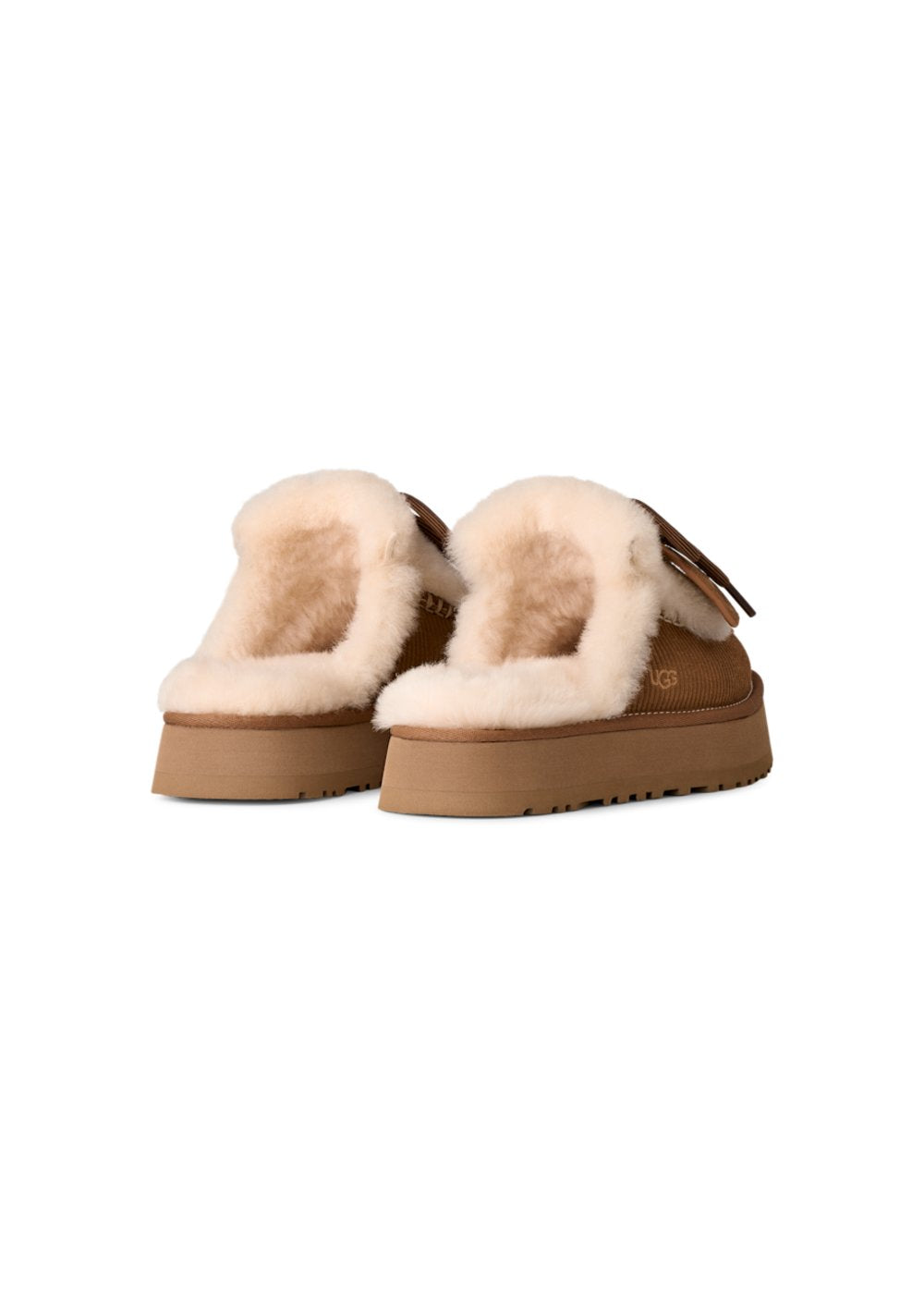 Mules UGG Disquette Heritage en velours camel, vue 4 | Ann Tuil