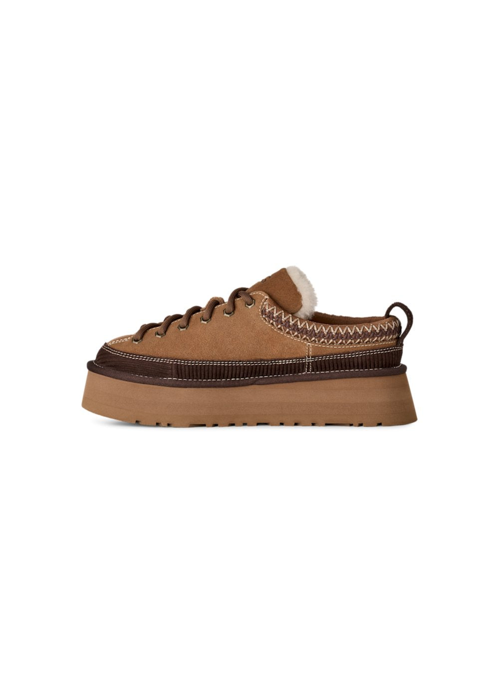 Slippers UGG Heritage Lace-Up en velours camel, vue 3 | Ann Tuil