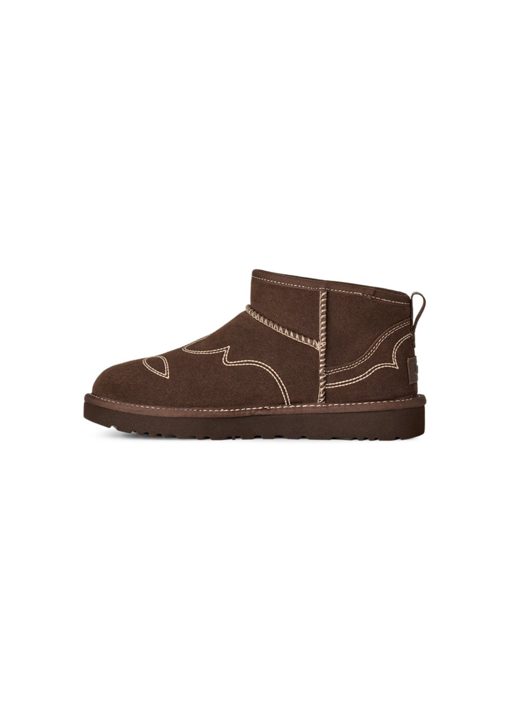 Boots UGG Classic Ultra Mini Western en velours marron, vue 3 | Ann Tuil