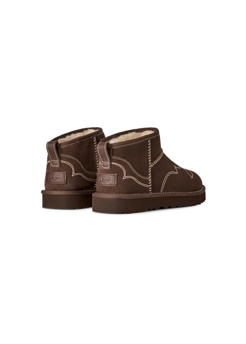 Boots UGG Classic Ultra Mini Western en velours marron, vue 4 | Ann Tuil