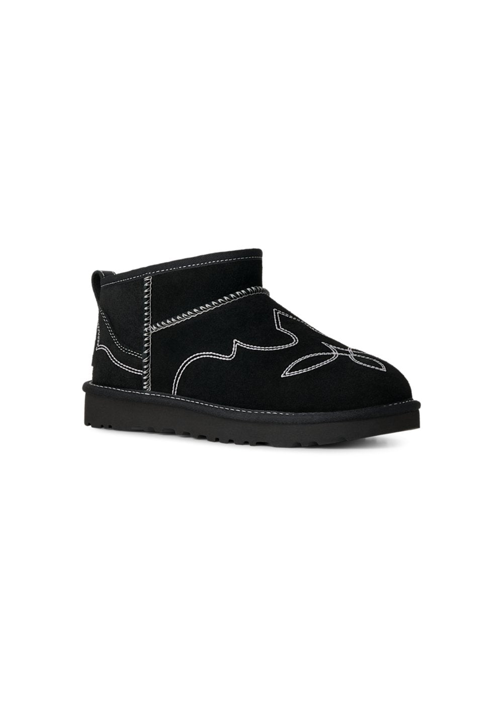 Boots UGG Classic Ultra Mini Western en velours noir, vue 2 | Ann Tuil