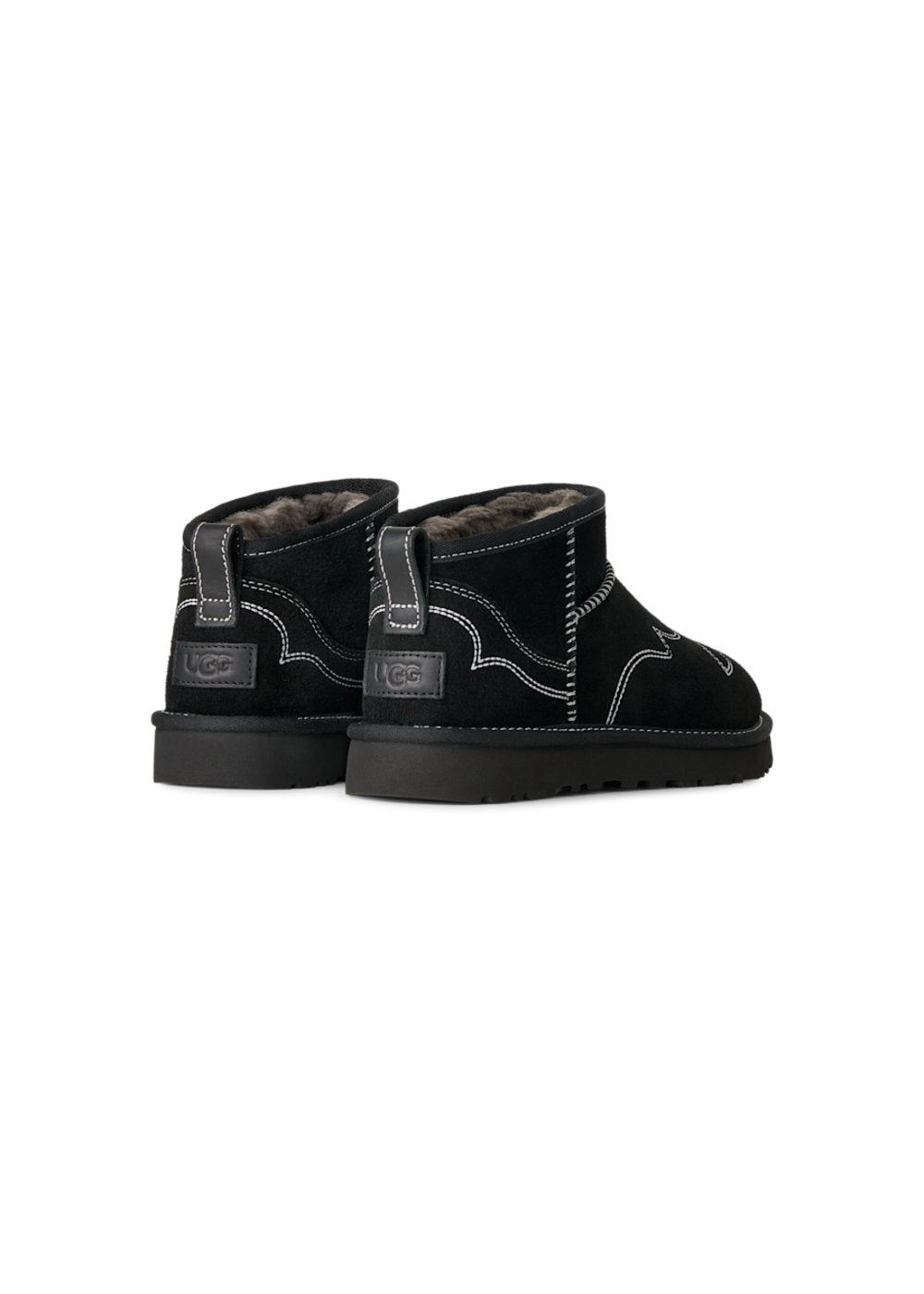 Boots UGG Classic Ultra Mini Western en velours noir, vue 4 | Ann Tuil