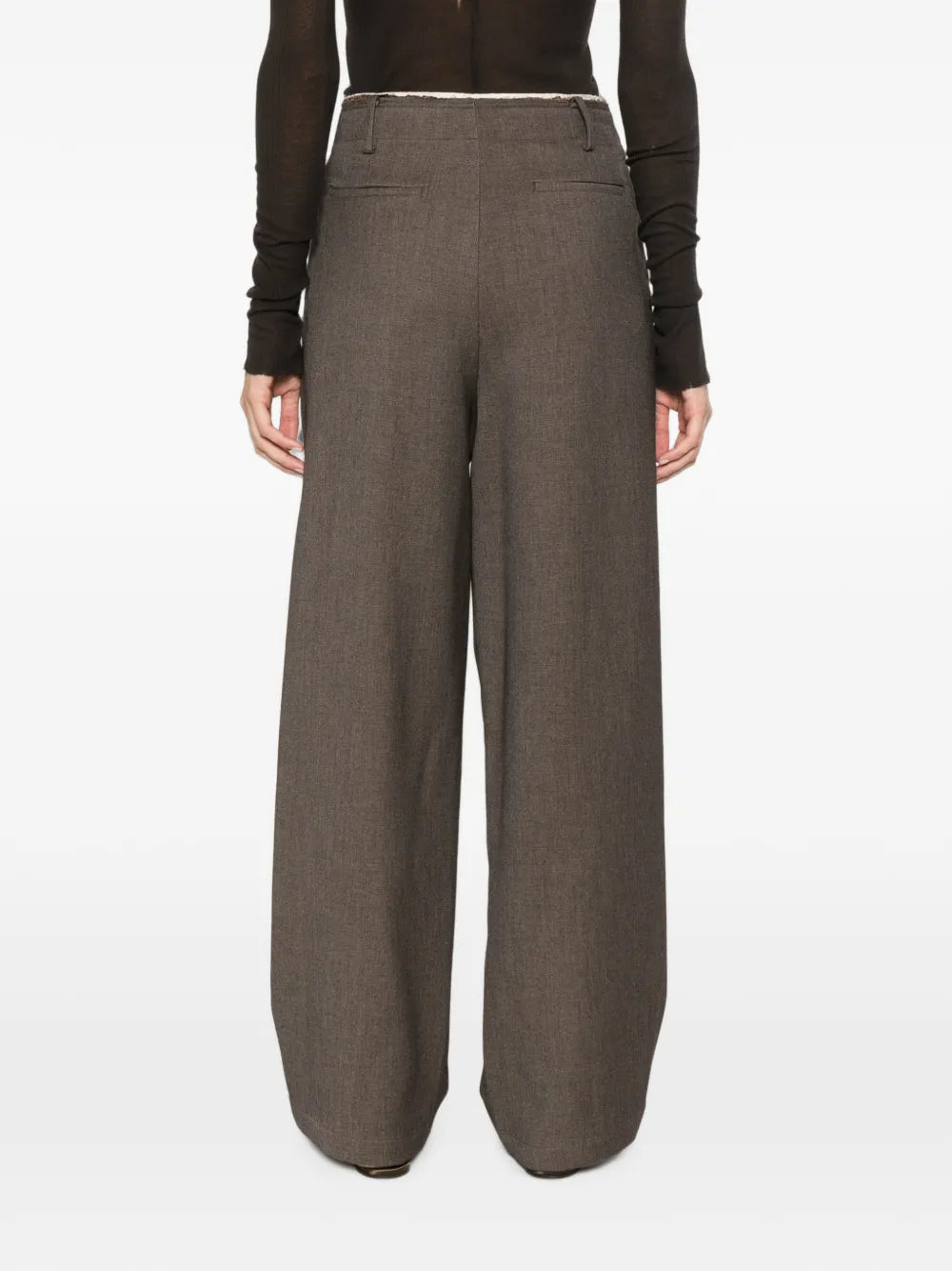Pantalon Eleh marron plissé