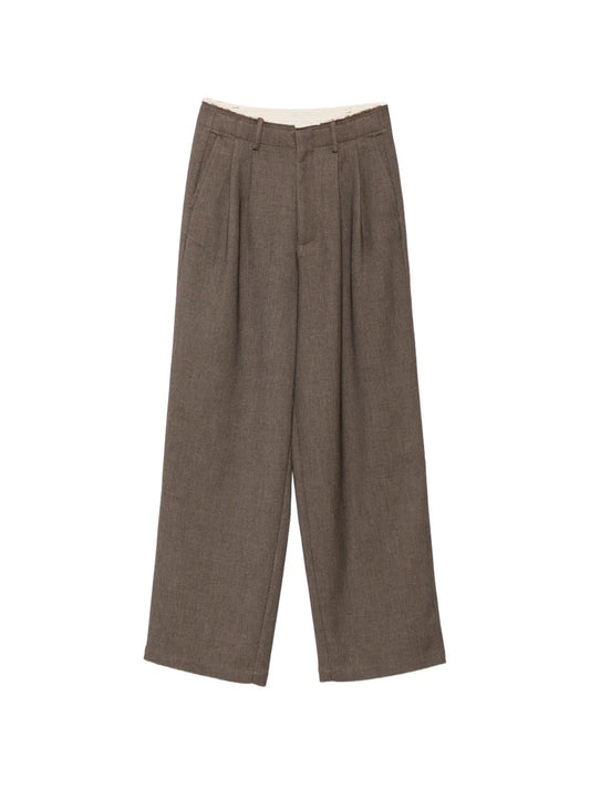 Pantalon Eleh marron plissé