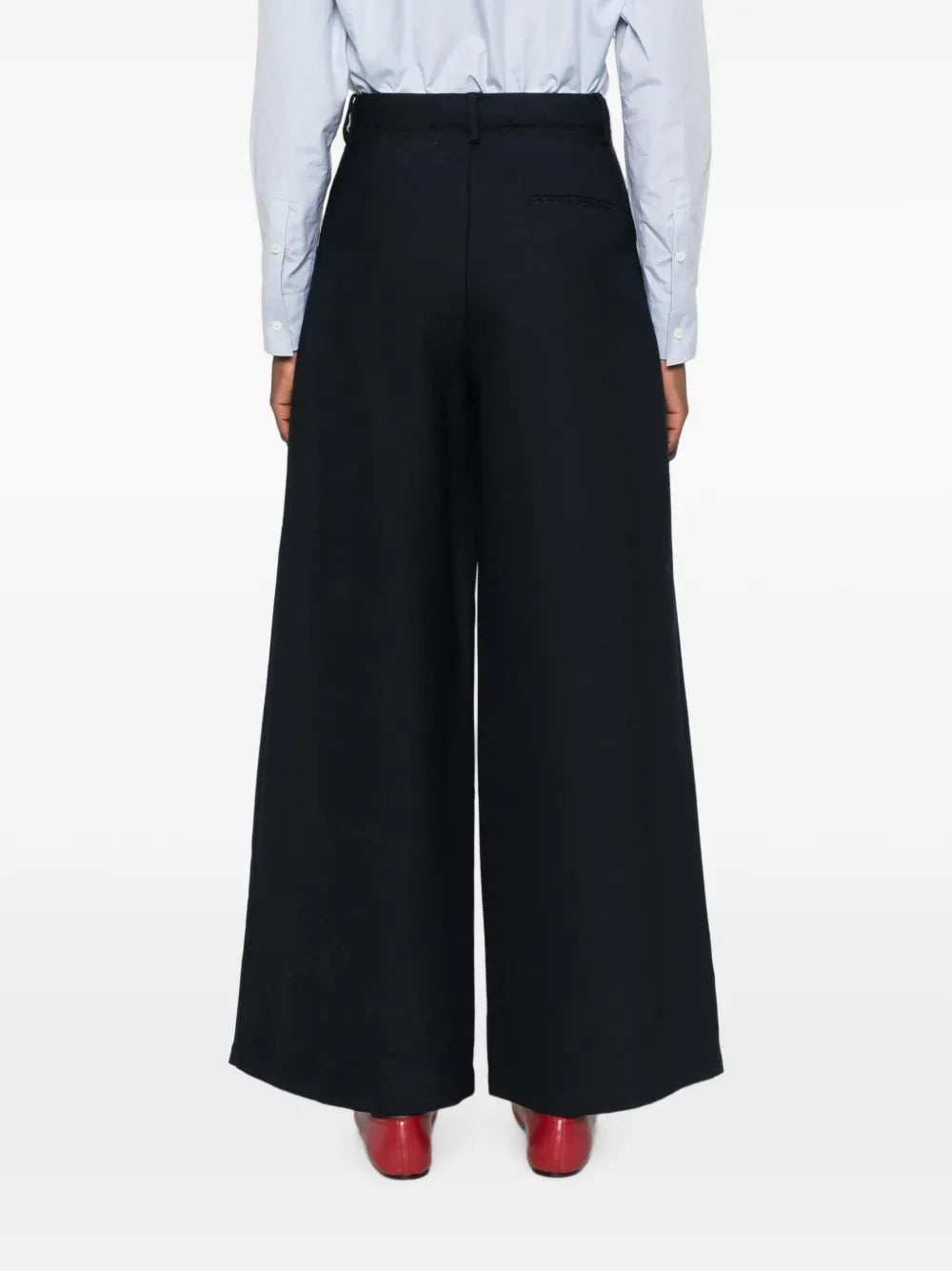 Pantalon Eleh marine à plis