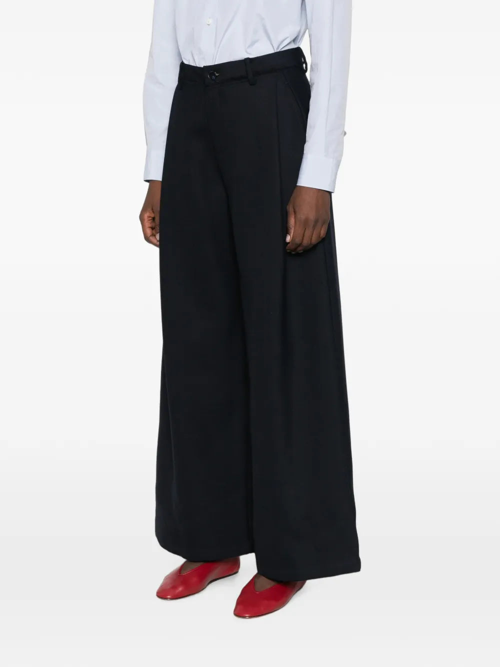 Pantalon Eleh marine à plis