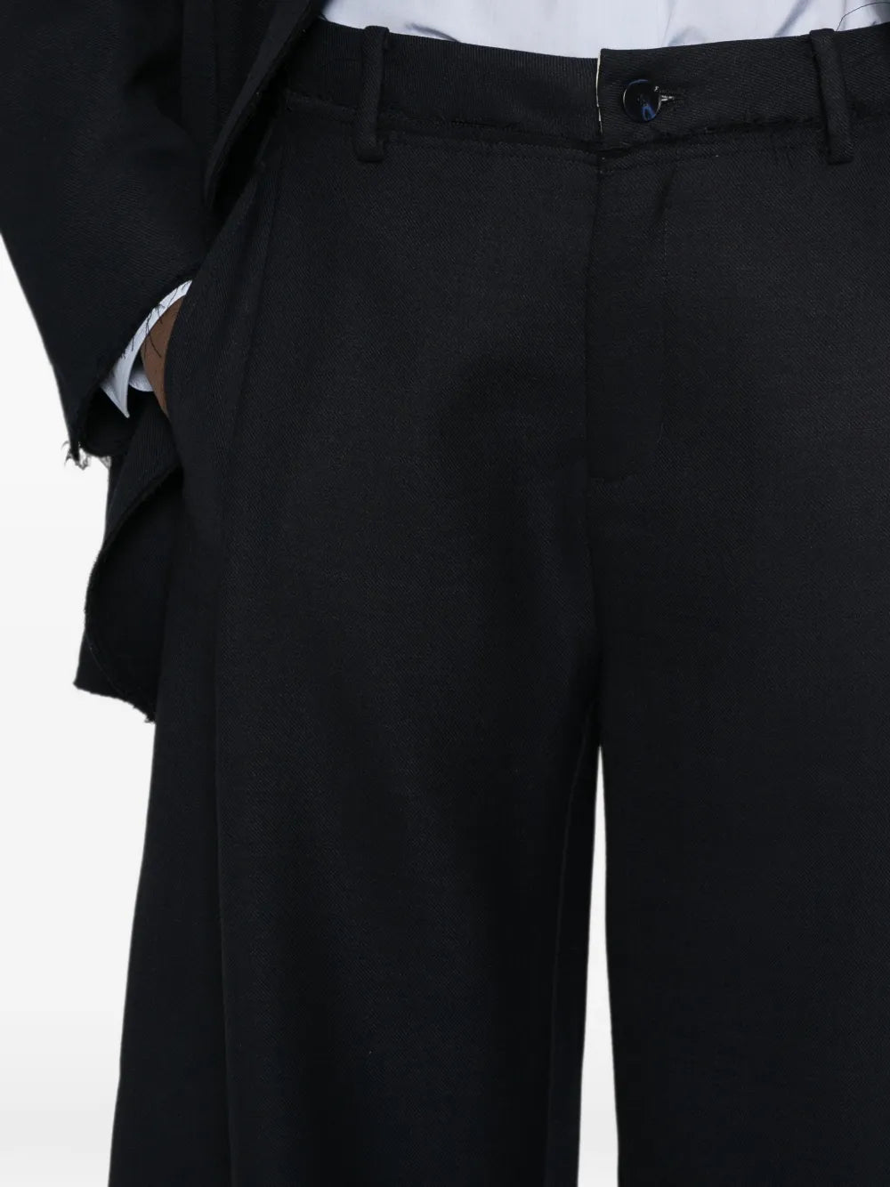 Pantalon Eleh marine à plis