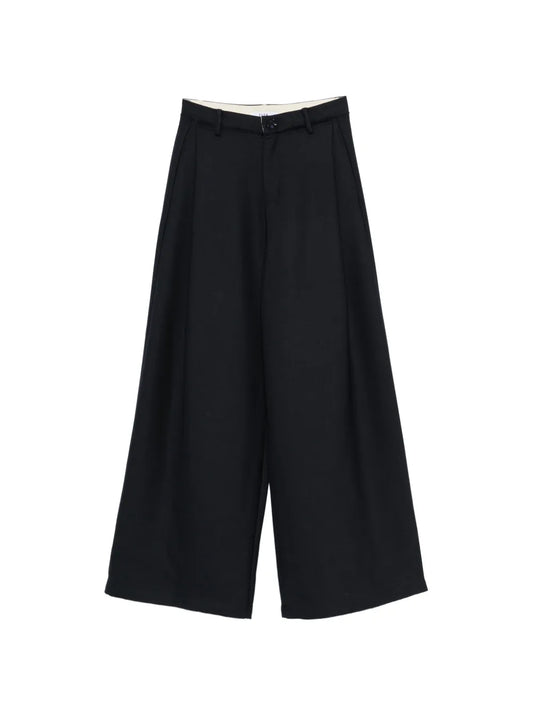 Pantalon Eleh marine à plis