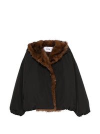Veste Eleh noire à capuche bordée de fourrure artificielle