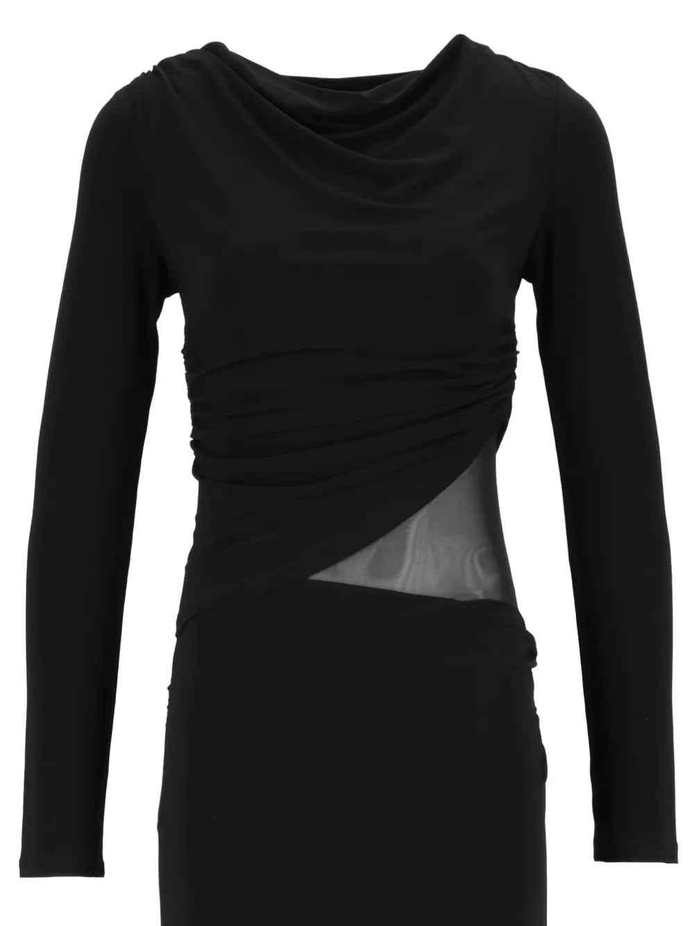 Robe longue Eleh noire à fronces