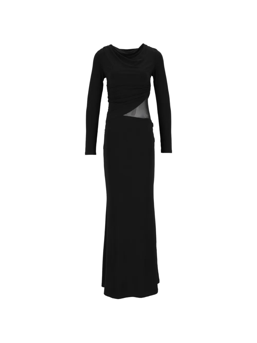 Robe longue Eleh noire à fronces
