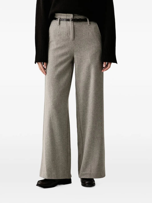 Pantalon Eleh gris chiné taille haute
