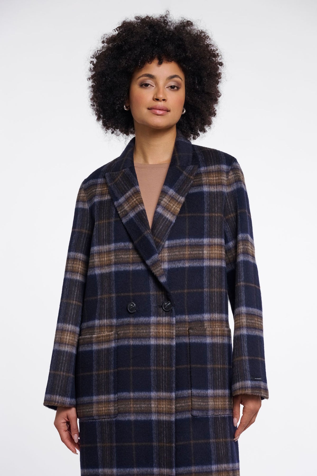 Manteau réversible Adria marine et beige