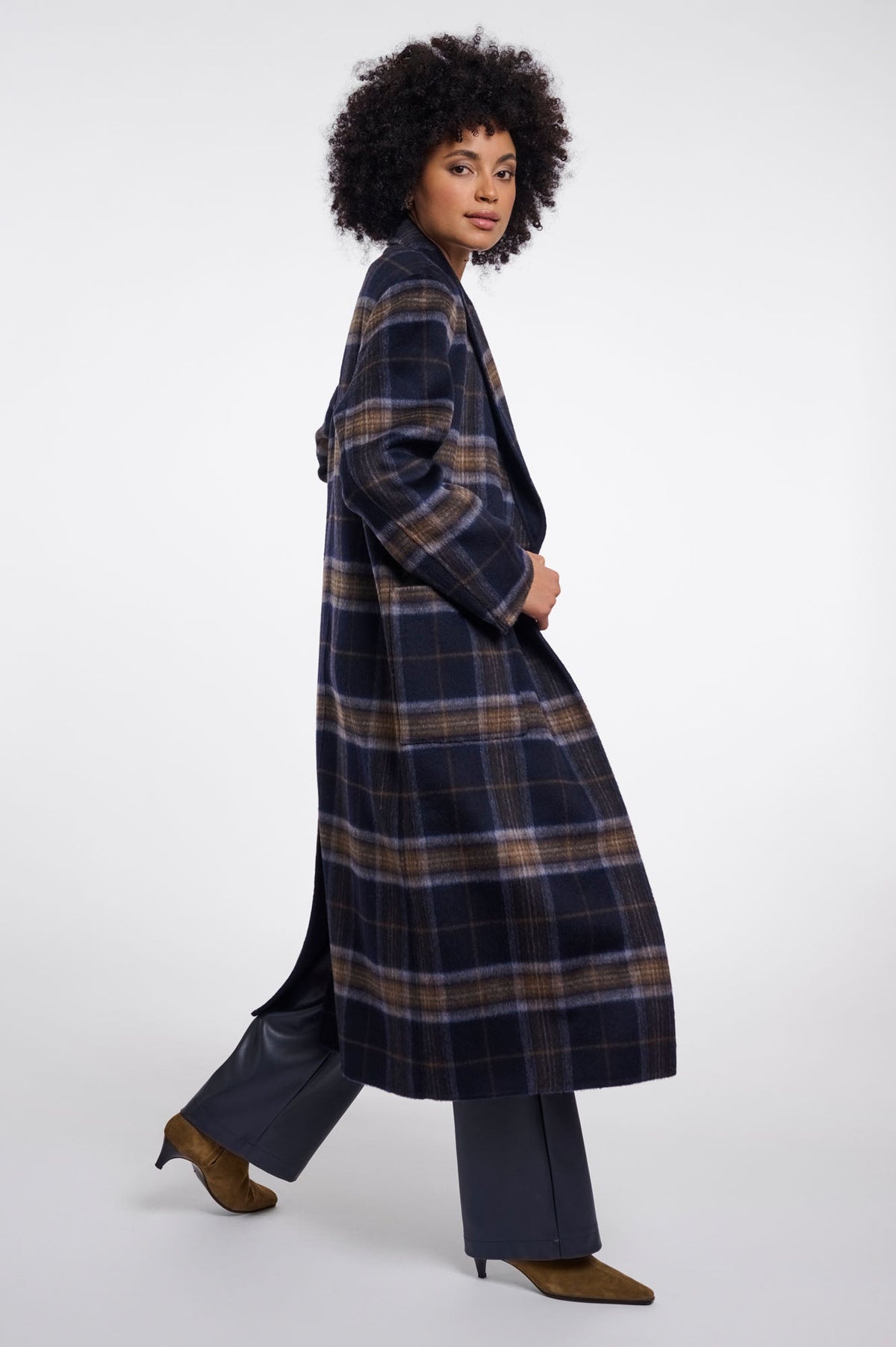 Manteau réversible Adria marine et beige