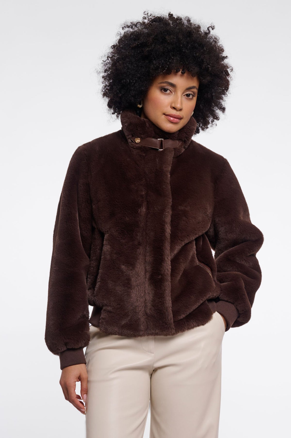 Blouson Rino & Pelle Ambra marron, vue 3