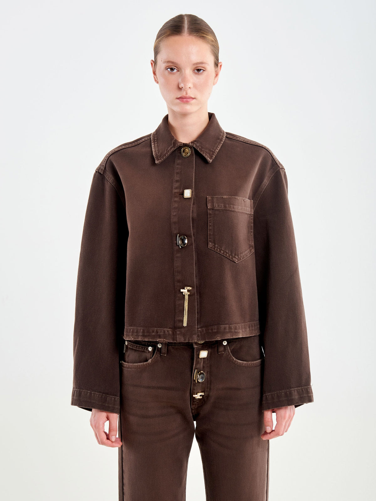 Surchemise Vicolo Vale marron