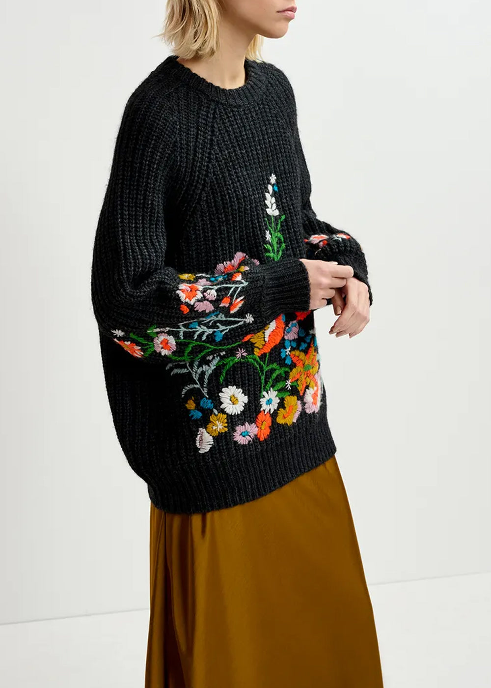 PULL ESSENTIEL ANTWERP GLOSSY EMBROIDERED KNIT PULL