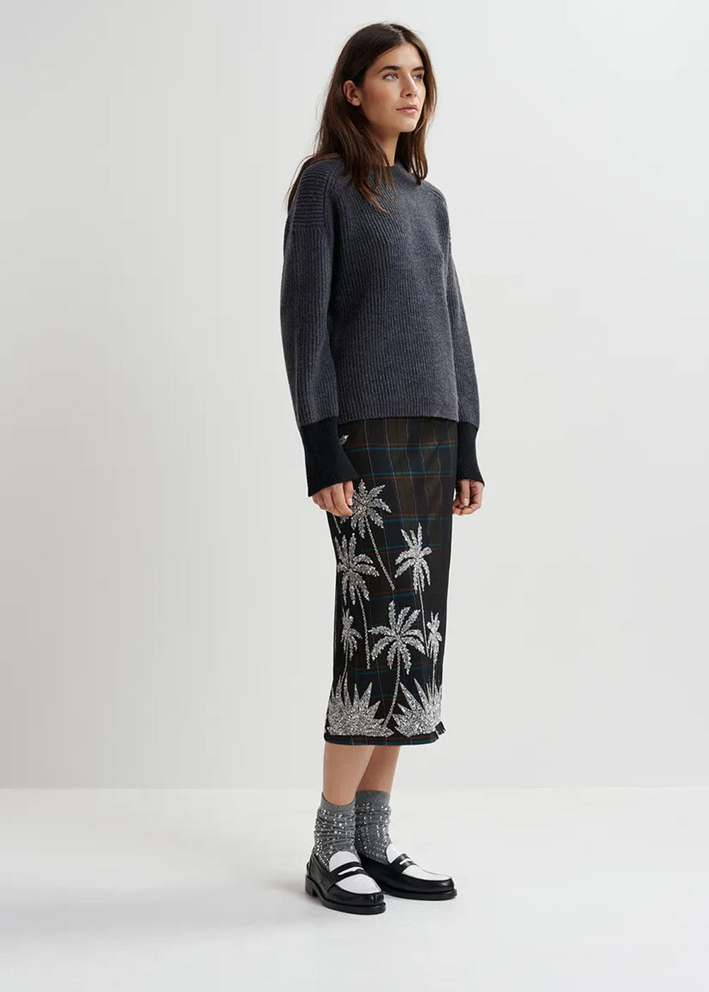 JUPE ESSENTIEL ANTWERP GREYHOUND MESH SEQUIN SKIRT