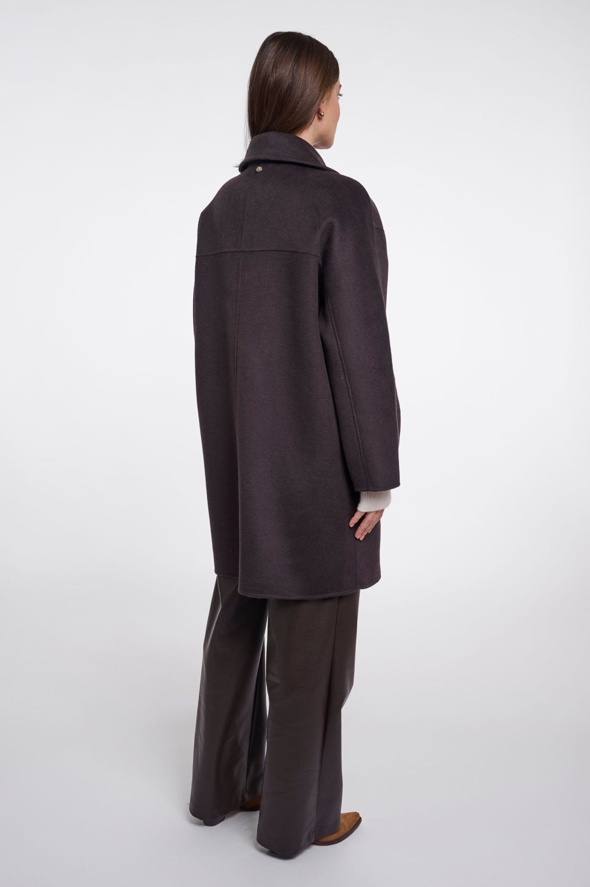 Manteau Rino & Pelle Geza marron foncé, vue 4