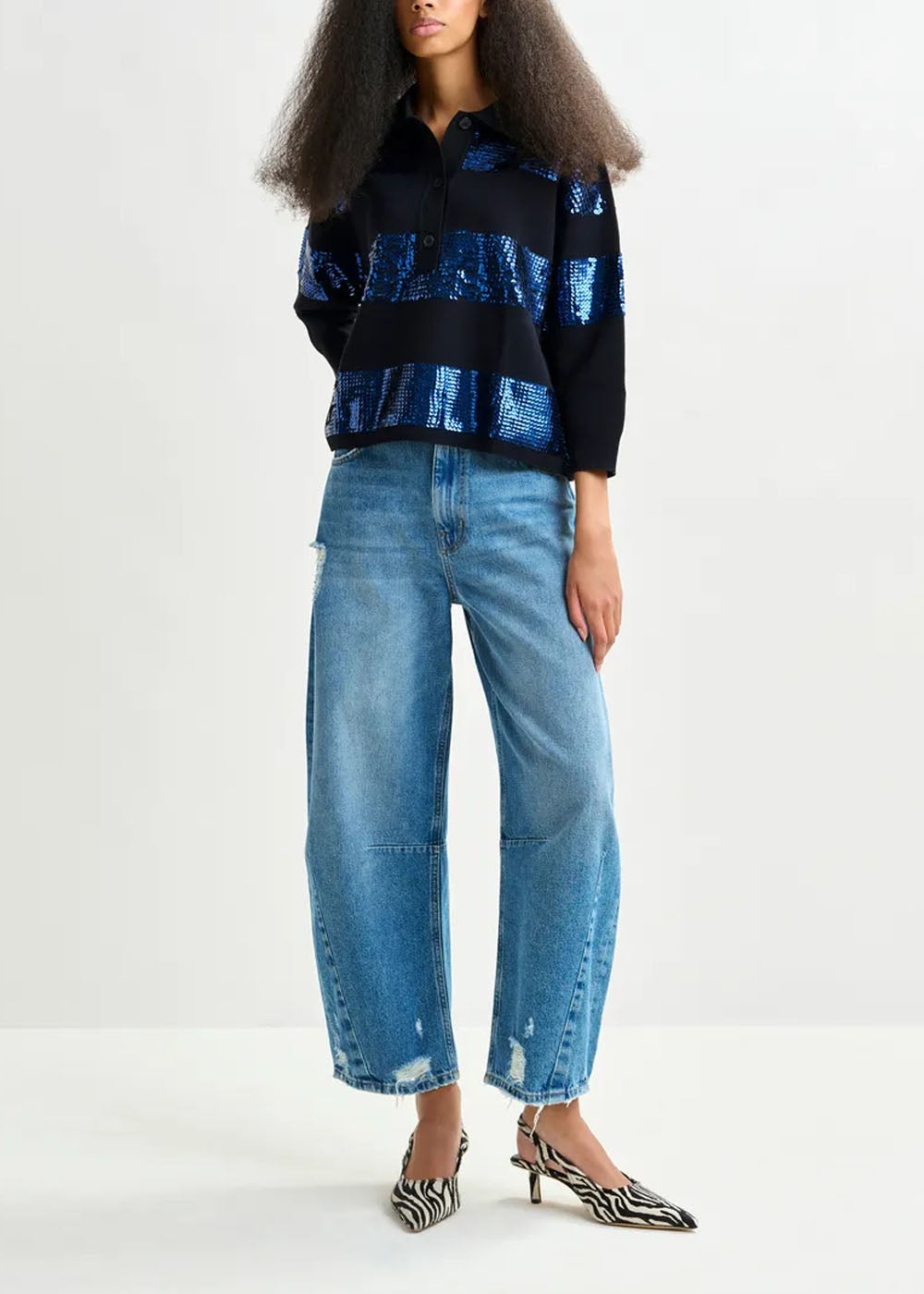 POLO ESSENTIEL ANTWERP ILLUMINATI STRIPED SEQUIN