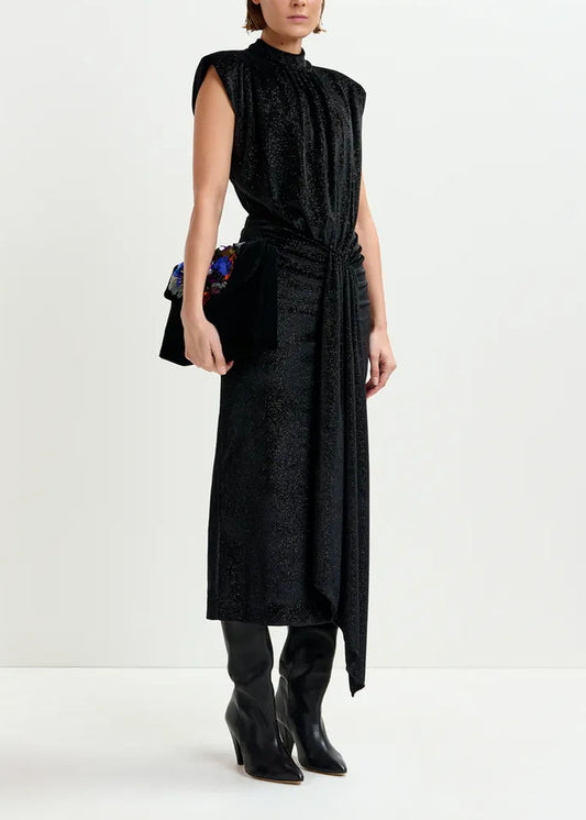 ROBE ESSENTIEL ANTWERP INCHE VELVET JERSEY DRESS