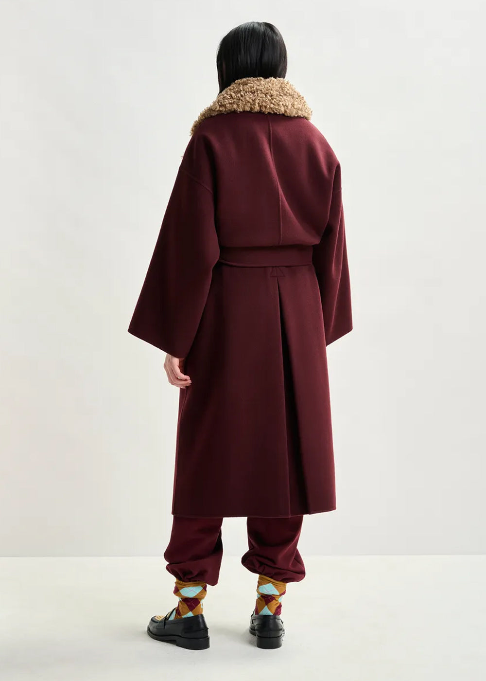 MANTEAU ESSENTIEL ANTWERP IRNO FAUX FUR COLLAR COAT