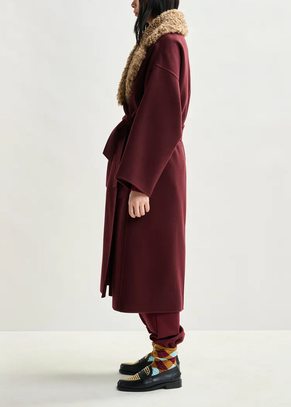 MANTEAU ESSENTIEL ANTWERP IRNO FAUX FUR COLLAR COAT