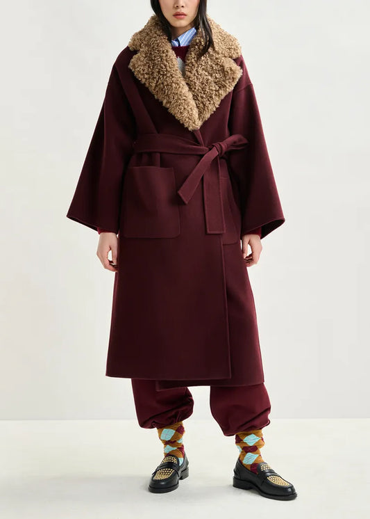 MANTEAU ESSENTIEL ANTWERP IRNO FAUX FUR COLLAR COAT