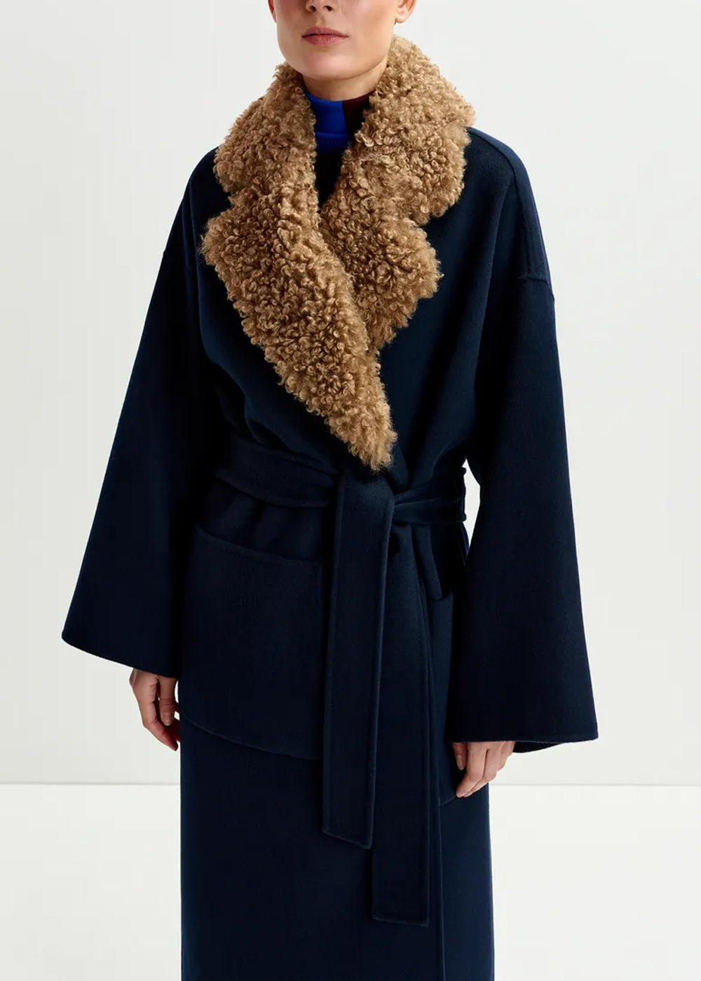MANTEAU ESSENTIEL ANTWERP IRNO FAUX FUR COLLAR COAT