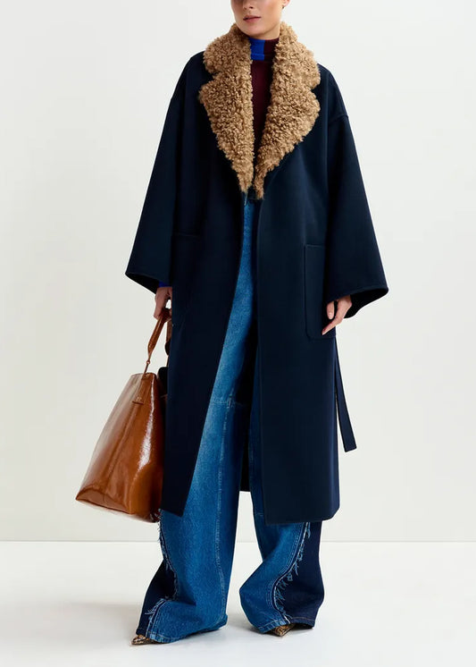 MANTEAU ESSENTIEL ANTWERP IRNO FAUX FUR COLLAR COAT