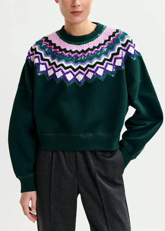 PULL ESSENTIEL ANTWERP ISSU EMBROIDERED SWEATSHIRT