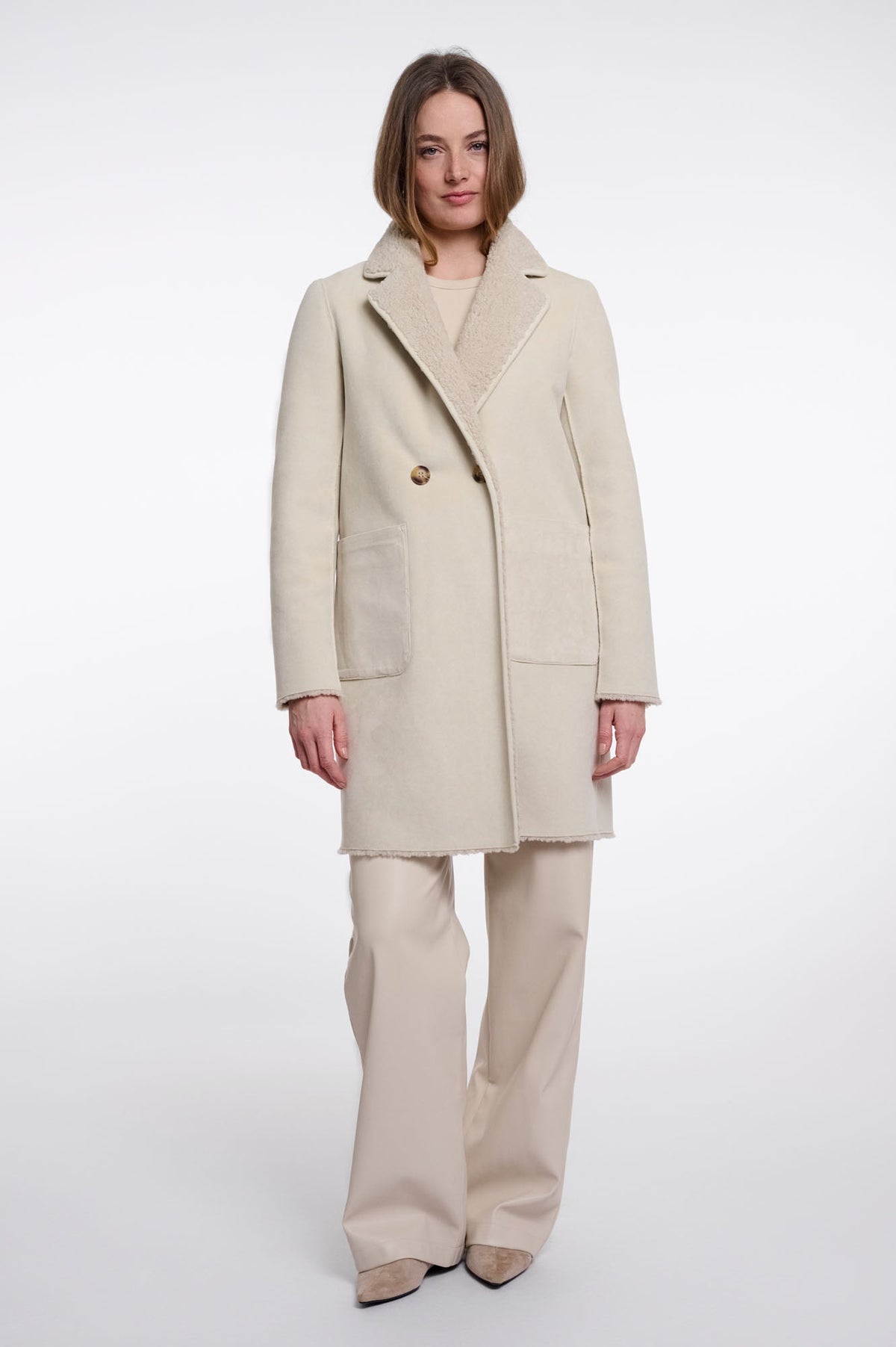 Manteau Rino & Pelle Juna ivoire, vue 2