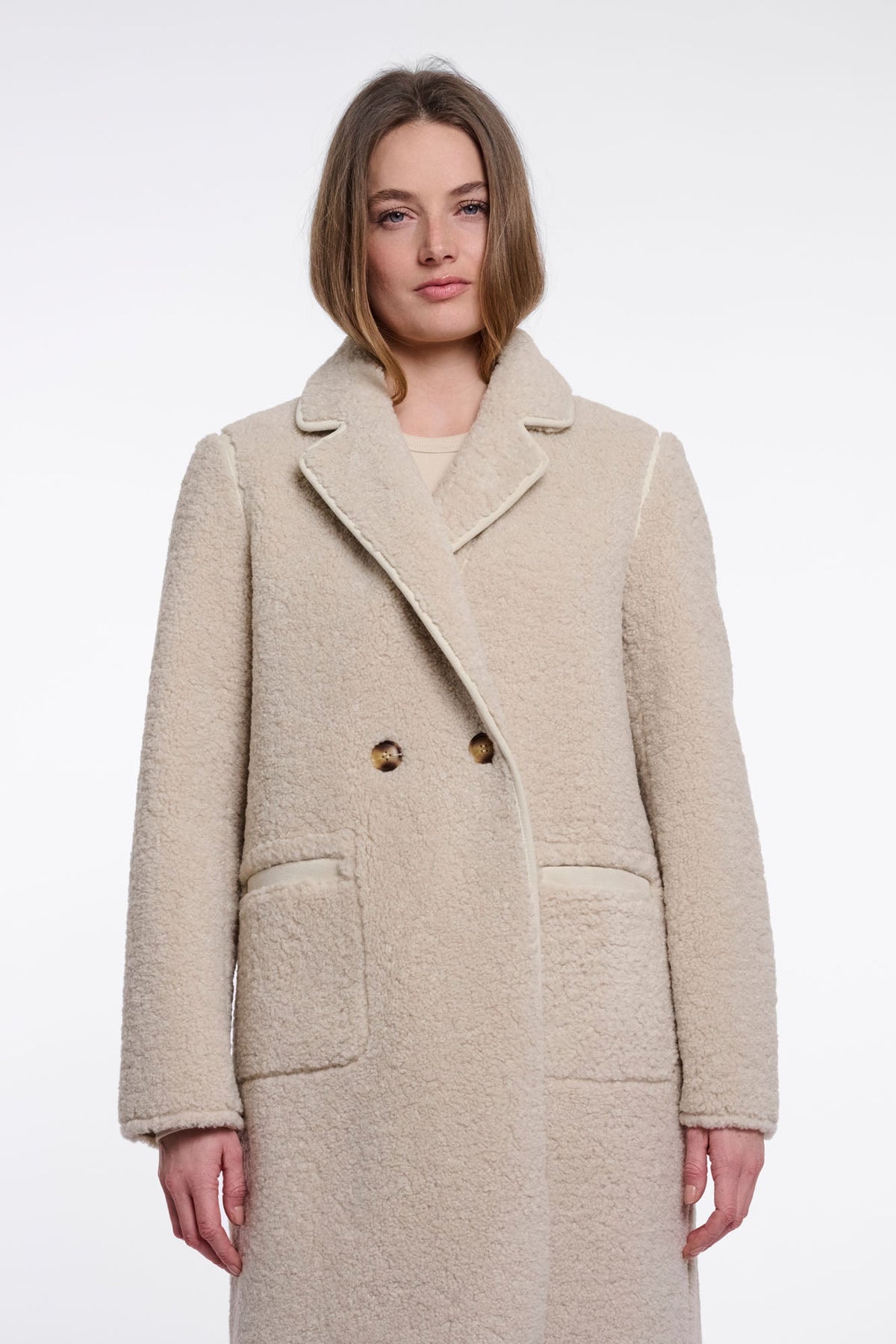 Manteau Rino & Pelle Juna ivoire, vue 3