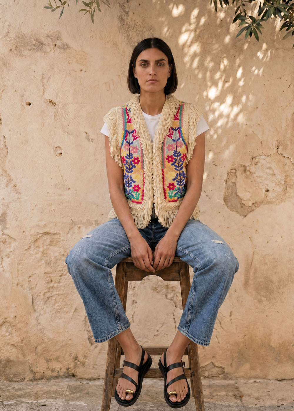 GILET SANS MANCHES ANTIK BATIK RAINBOW